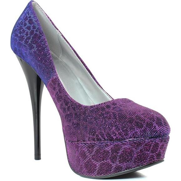 QUPID Women's Berry Fabric Leopard Lurex Fabric Stiletto Heel Pumps | Size 7.5 - Picture 1 of 6